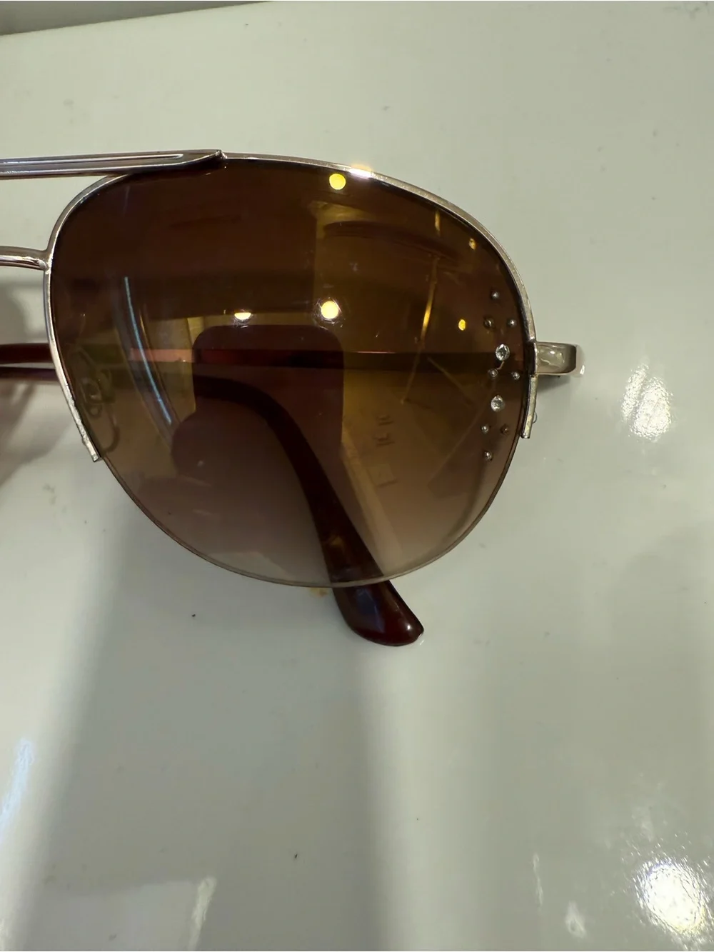 Brown Aviator Sunglasses - Classic Metal Frame